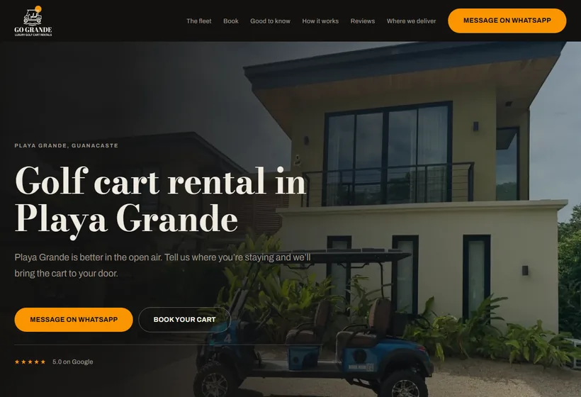Página de Go Grande Rentals